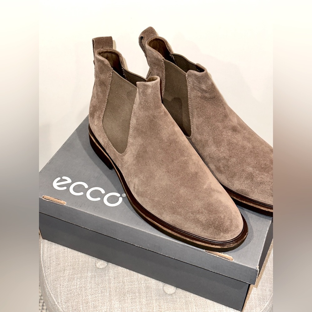 Ecco Vitrus II Brown Suede Chelsea Ankle Boot US: 12-12.5 EU: 46, Dark Clay NWOT